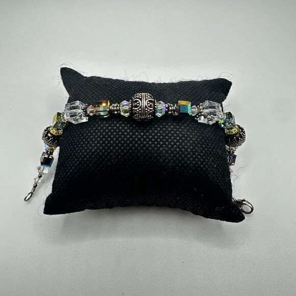 Aurora Borealis Crystal and Sterling silver beaded bracelet! - Picture 11 of 11